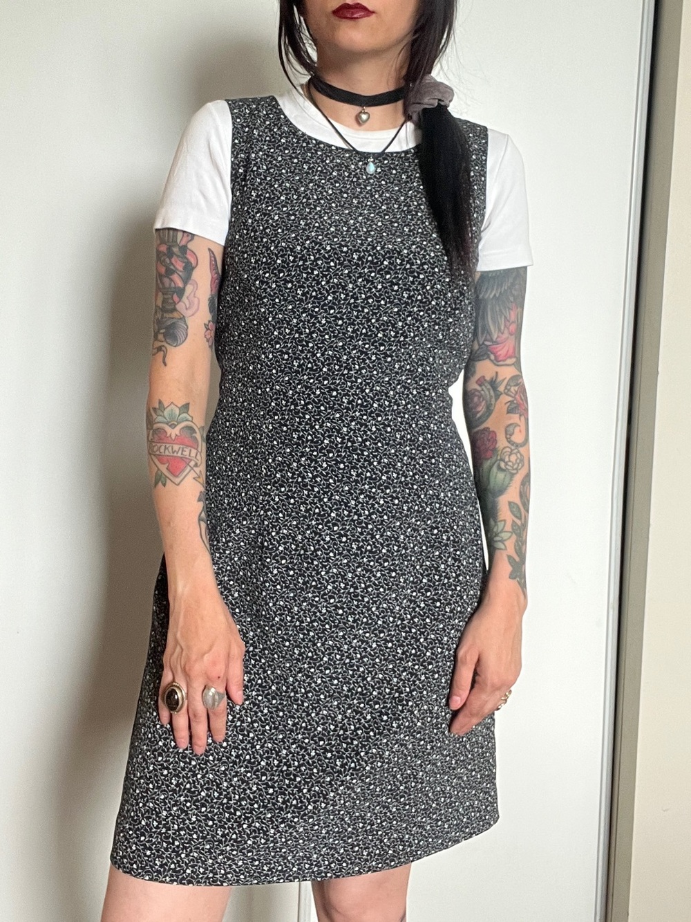 Vintage 90’s floral mini/midi dress | grunge, practical magic, whimsigoth - Picture 7 of 7